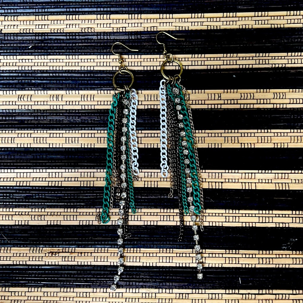 Long Antiqued Gold Style Earrings
